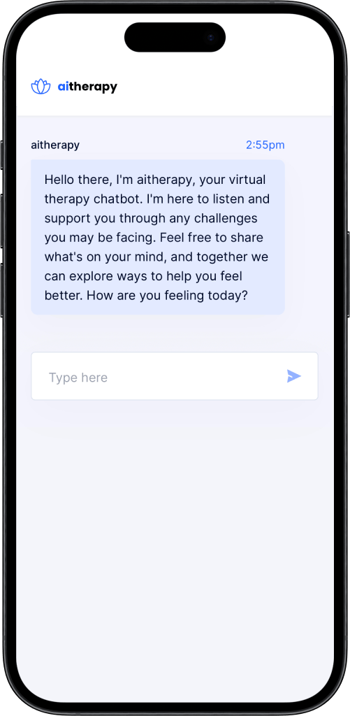 AI therapy session with a virtual therapist